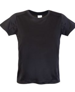 Kids Sports Tee - Cool Dry Tshirt - Black, 6
