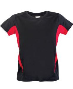kids sports tee cool dry tshirt blackred 14