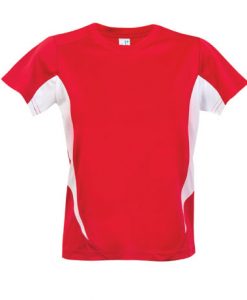 Kids Sports Tee - Cool Dry Tshirt - Red/White, 8