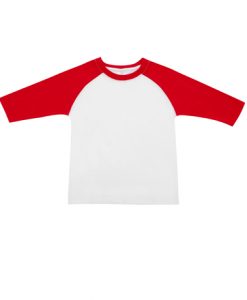 kids two tone 34 tee white bodyred trim 16
