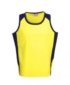 mens hi vis poly cool dry work singlet yellowblack xl