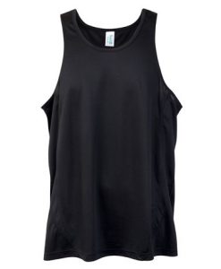 mens poly sports singlet black small
