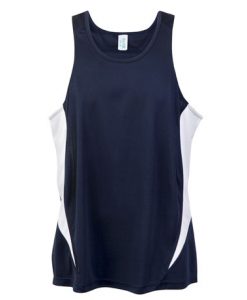 mens poly sports singlet navywhite small