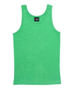 mens rib singlet emerald green large