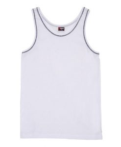 mens rib singlet whiteblack small