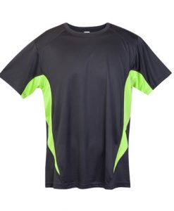 Mens Sports Tee - Charcoal/Lime, 3XL