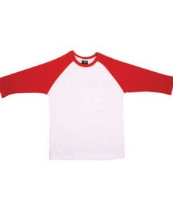 mens two tone 34 tee white bodyred trim small