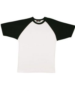 mens two tone tee white bodyblack trim large