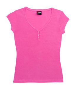 womens henley tee hot pink 12