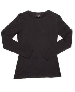 Womens Long Sleeve Tee - Black, 16
