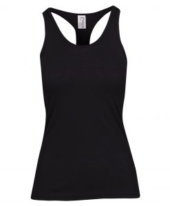 womens marl t back singlet black