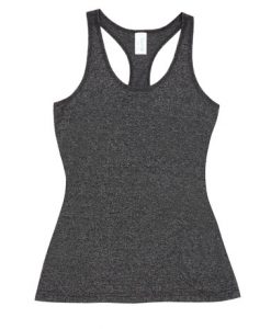 womens marl t back singlet charcoal 14