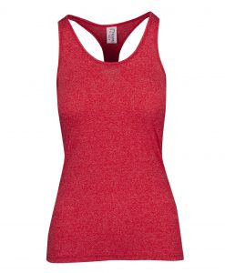 womens marl t back singlet red