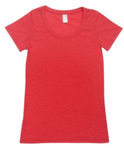 womens raw tee red 10
