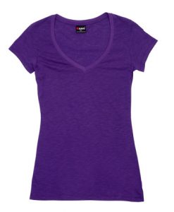 Womens Raw Vee Tee - Purple, 12