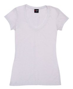 Womens Raw Vee Tee - White, 18