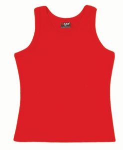 womens rib singlet red 10