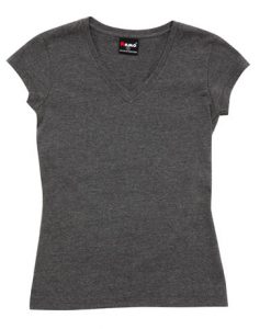womens standard v neck charcoal marle 18
