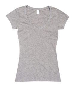 womens standard v neck grey marle 18