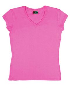 womens standard v neck hot pink 18