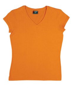 womens standard v neck orange 10