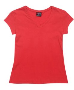 womens standard v neck red 16