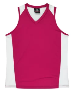 Premier Ladies Singlet - Pink/White