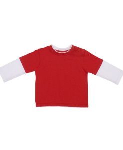 blank wholesale kids long sleeve tees bulk red